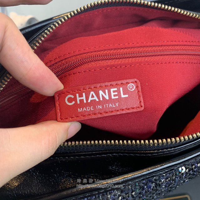 Chanel女包 93824 Gabrielle編織流浪包 小香2020新款 軟呢拼皮 香奈兒肩背包 香奈爾鏈條挎包  djc2617